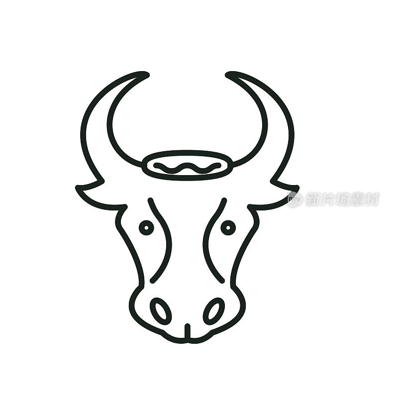 Beef Cow Agriculture And Farming Thin Line Icons